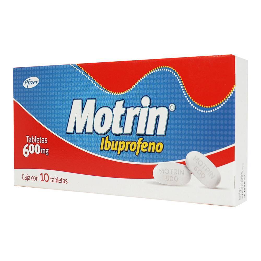 Pfizer motrin ibuprofeno tabletas 600 mg (10 piezas)