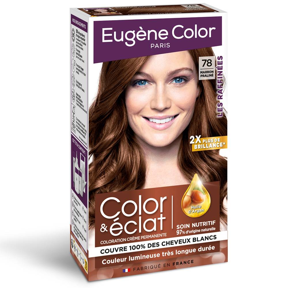 Eugène Color - Eclat n°78 marron praline coloration permanente les raffinées (160g)