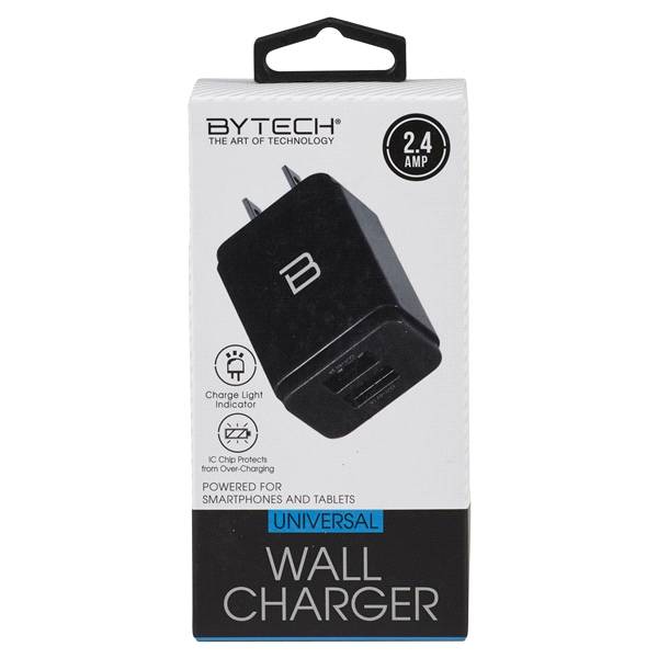 Bytech Dual Usb Wall Charger, Black