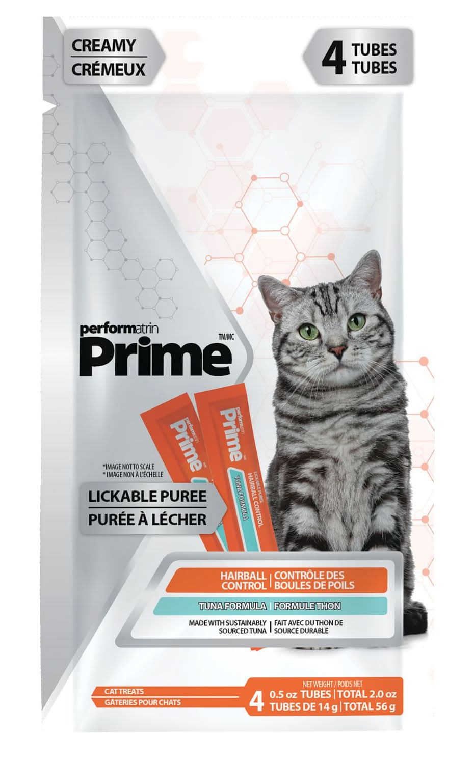 Performatrin Prime Lickable Hairball Control Tuna Formula Cat Treats, 4 pack