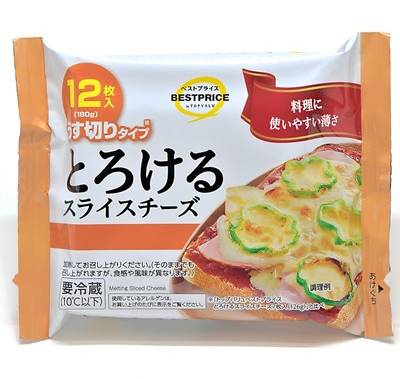 トップバリュ ベストプライス とろけるスライスチーズ うす切りタイプ (12 入)