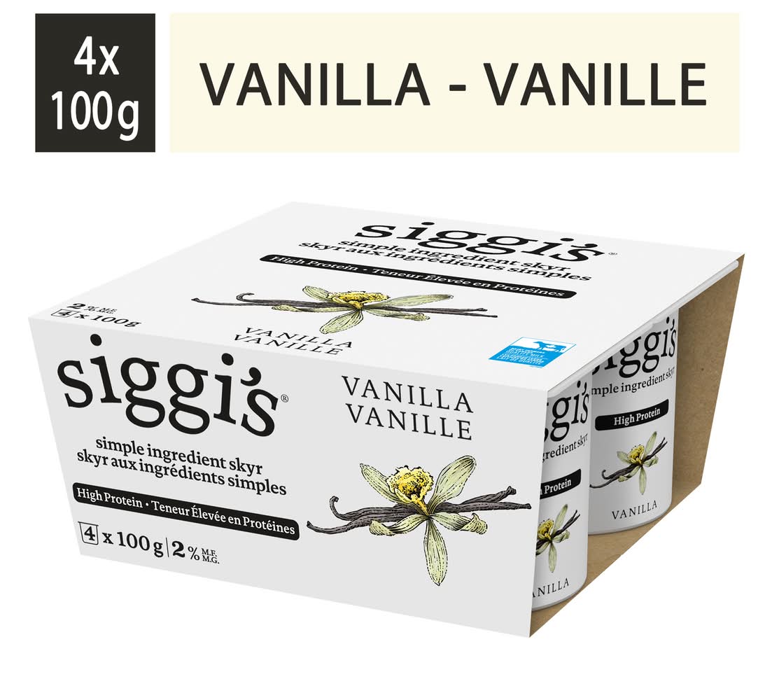 siggi's High Protein Icelandic Yogurt, Vanilla (4 x 100 g)
