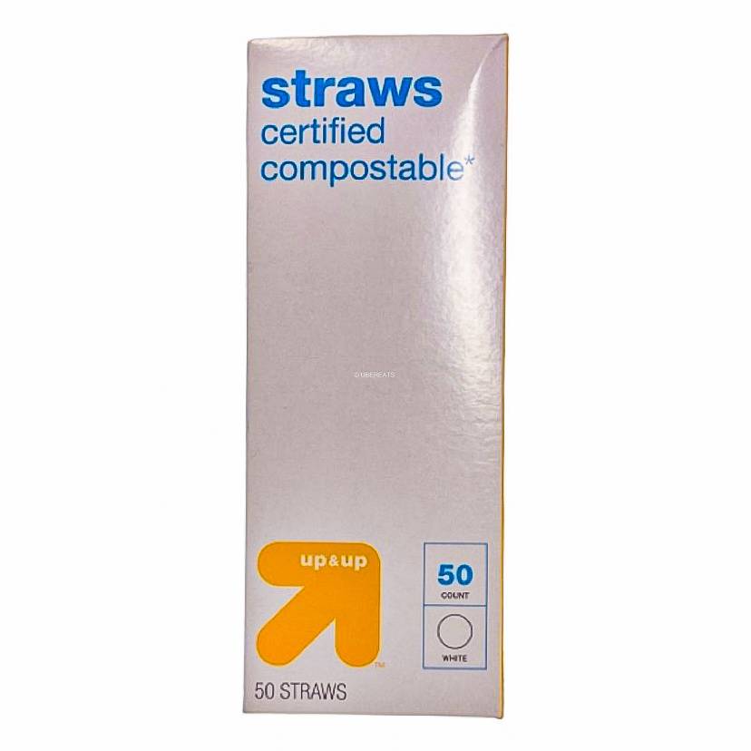 up&up Certified Compostable Straws, White (50 ct)