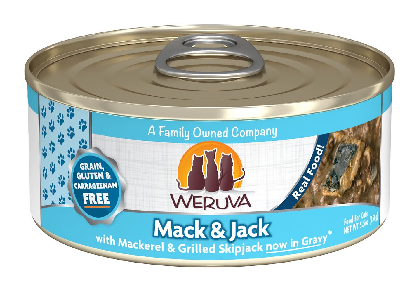 Weruva Classics Wet Cat Food - Minced in Gravy, 5.5 OZ (Flavor: Mackerel & Grilled Skipjack, Size: 5.5 Oz)
