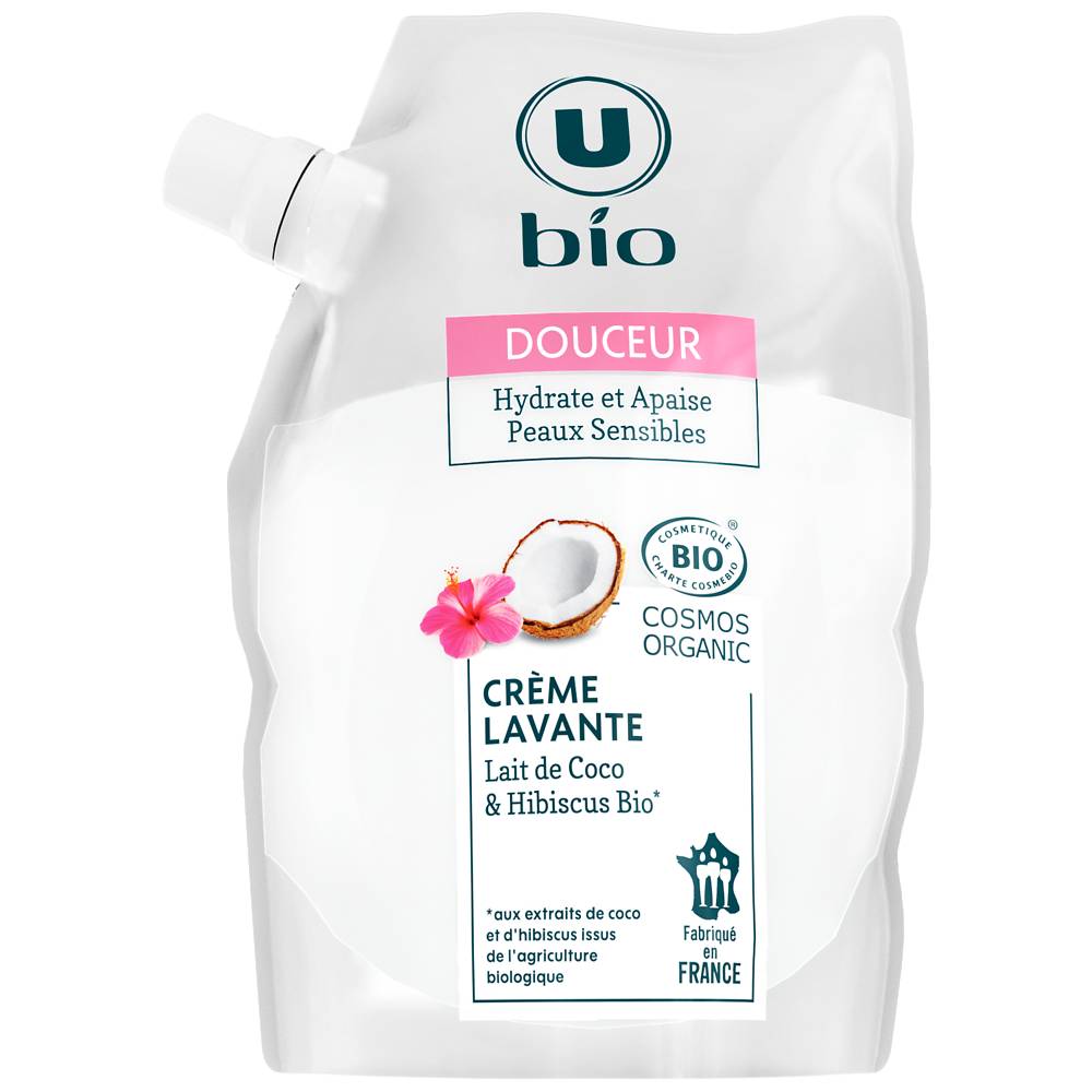 U Bio - Crème lavante douceur au lait de coco et hibiscus
