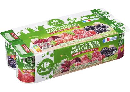 Yaourt fruits rouges CARREFOUR CLASSIC' - les 8 pots de 125g