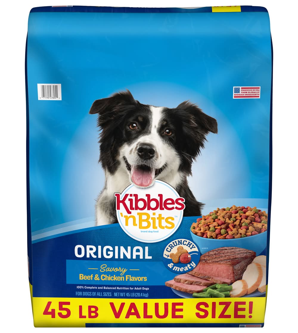 Kibbles 'n Bits Original Savory Dry Dog Food, Beef & Chicken (45 lbs)