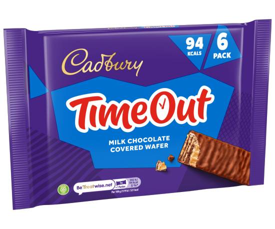 Cadbury Timeout Milk Chocolate Covered Wafer (6 x 18g)