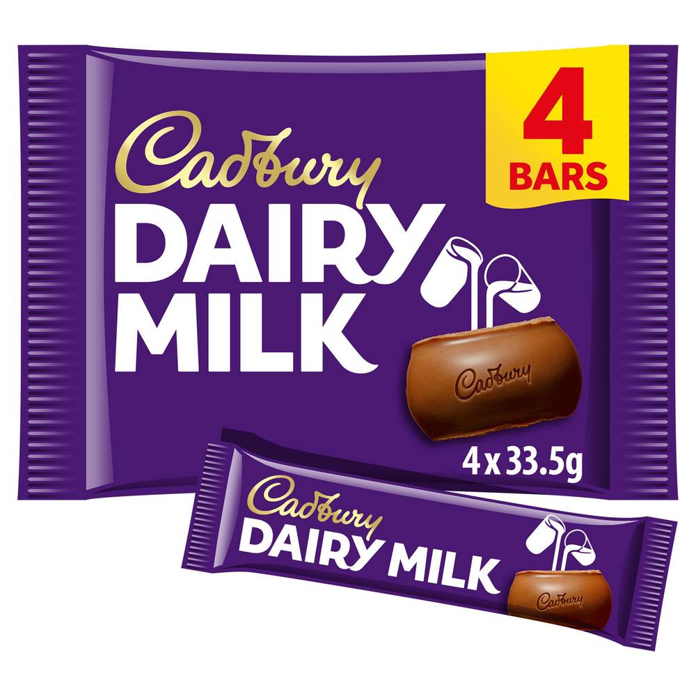 Cadbury Dairy Milk Chocolate Bar Multipack x4 134g