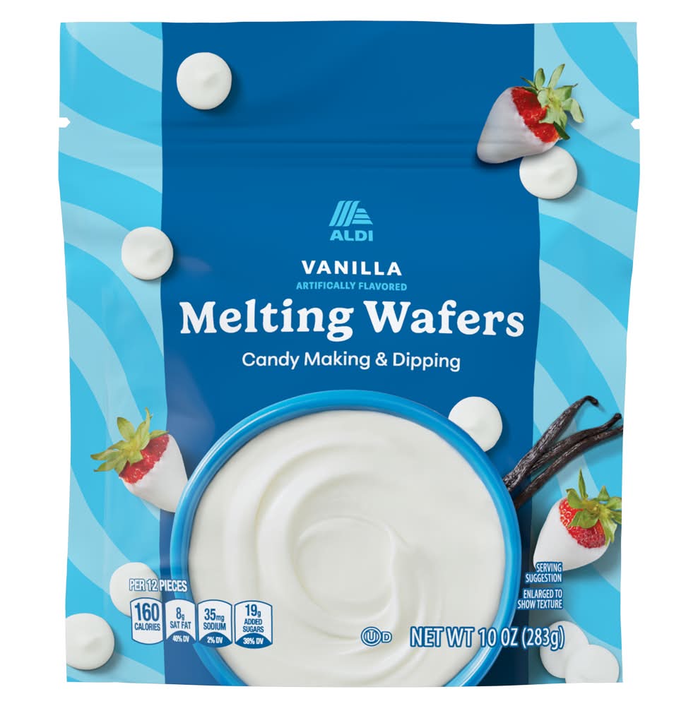 Aldi Gluten Free White Melting Wafers, Vanilla (10 oz)