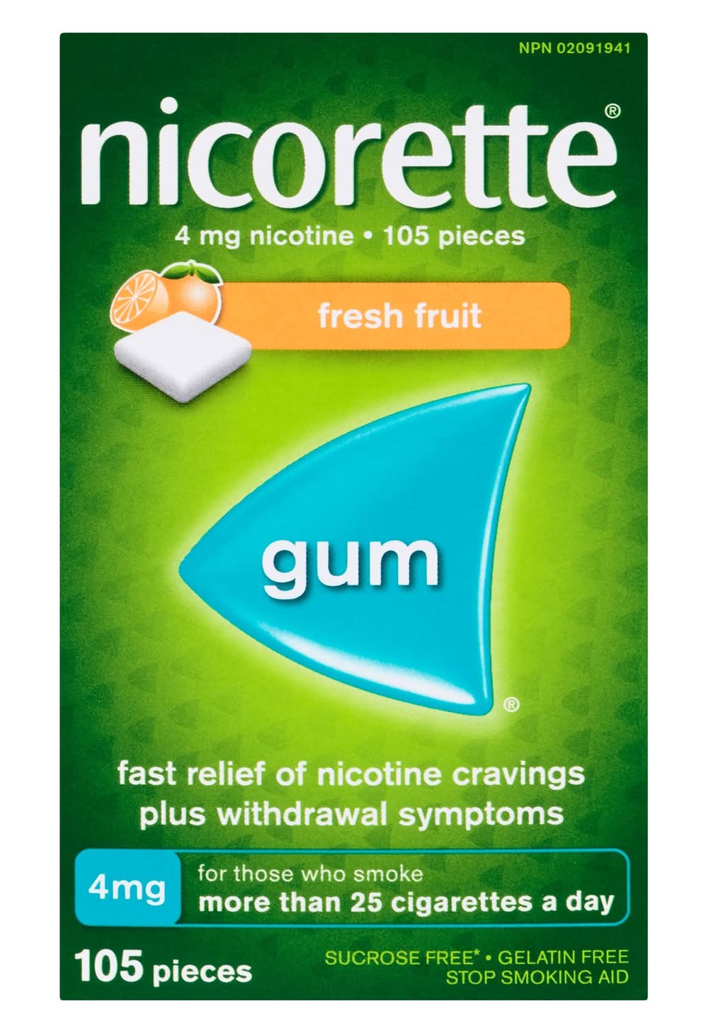 Nicorette Coated Gums, Fresh Fruit (105 ct)