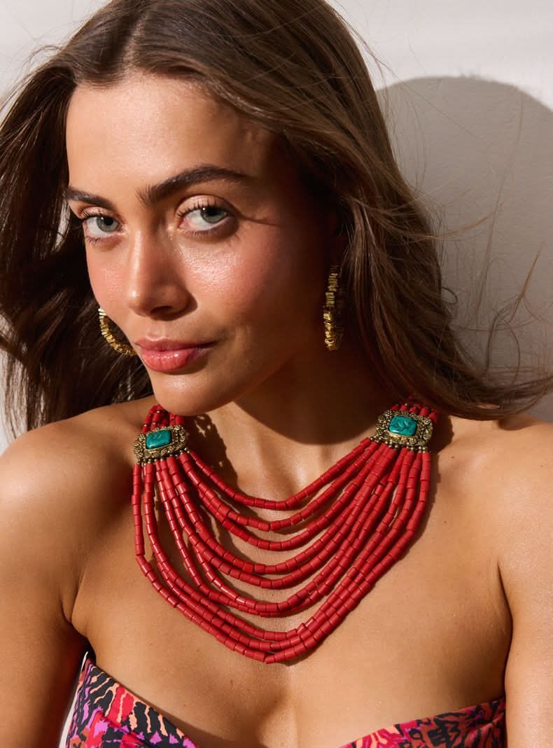 Umbrale Collar Tipo Africano de Mostacillas diseño 1 talla única