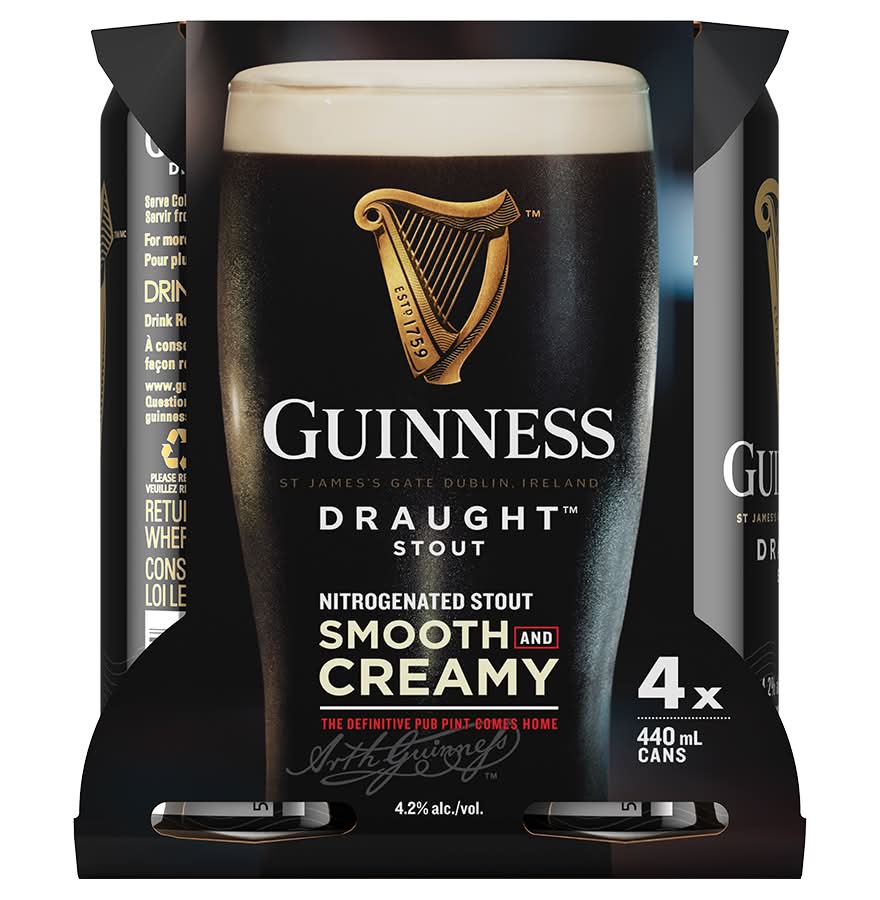 Guinness Draught Stout Beer (4 x 440 ml)