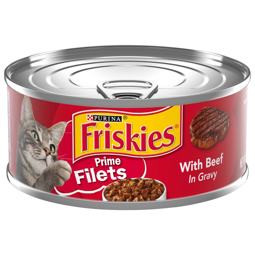 Friskies Purina Prime Filets in Gravy Wet Cat Food, Beef (5.5 oz)