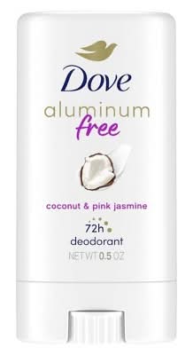 Dove Beauty Mini Aluminum-Free Deodorant Stick, Coconut-Pink Jasmine (0.5 oz)