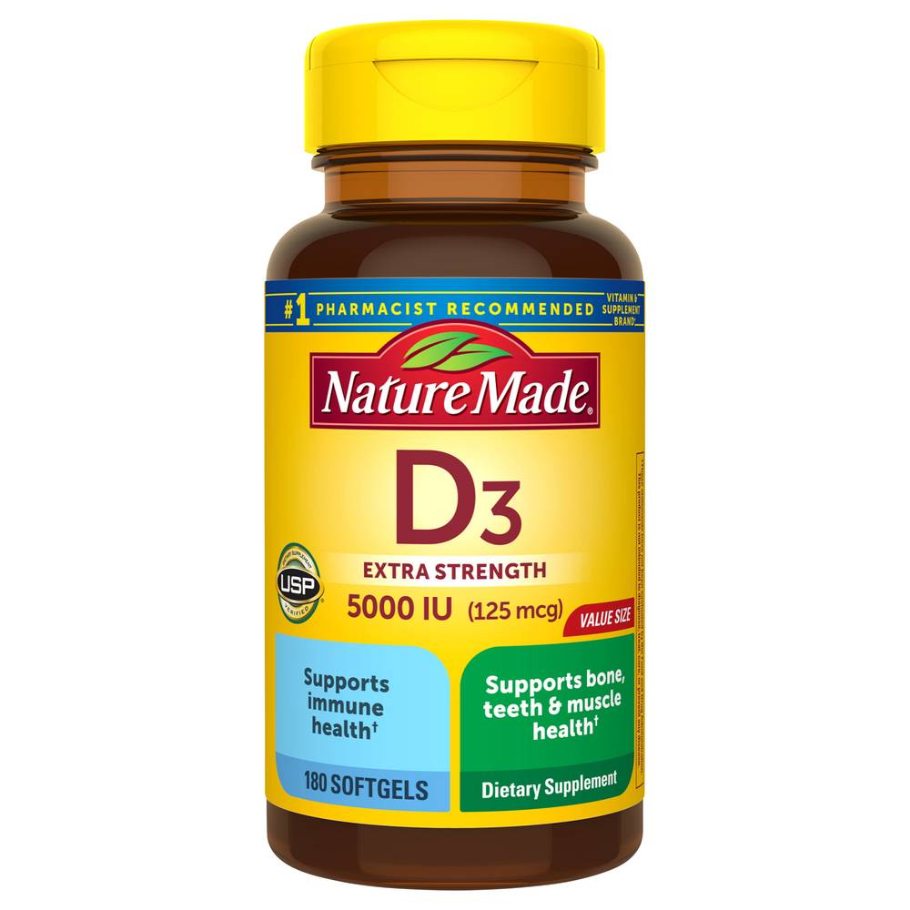 Nature Made Extra Strength Vitamin D3 Softgels (180 ct)