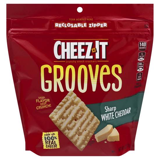Cheez-It Grooves Sharp White Cheddar Crunchy Crackers