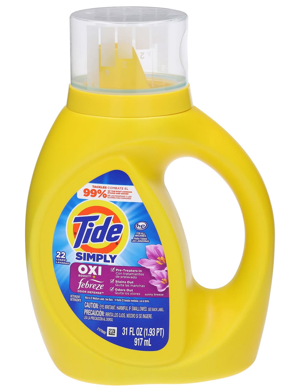 Tide Simply Oxi Boost & Febreze Liquid Laundry Detergent, Sunny Breeze (31 fl oz)