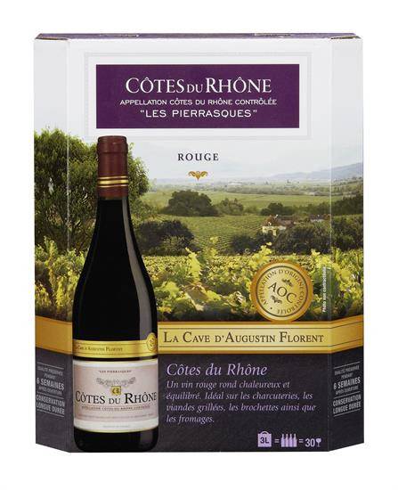 Vin Rouge Vallée du Rhône Côtes du Rhône Grenache - Syrah LA CAVE D'AUGUSTIN FLORENT - la fontaine de 3L