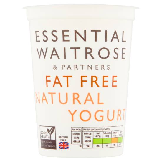 Essential Waitrose & Partners Fat Free Natural Yogurt