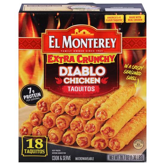 El Monterey Extra Crunchy Diablo Chicken Taquitos (18 ct)