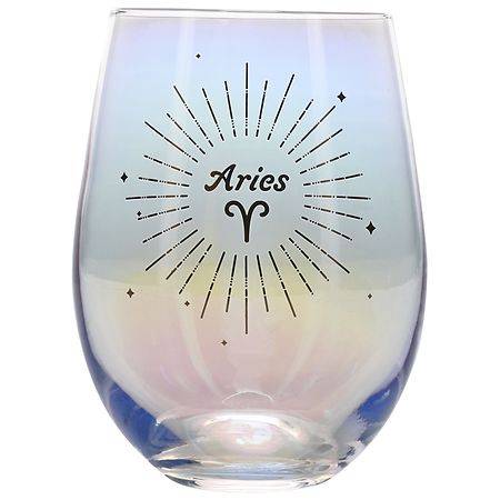 Festive Voice Aries Zodiac Wine Glass