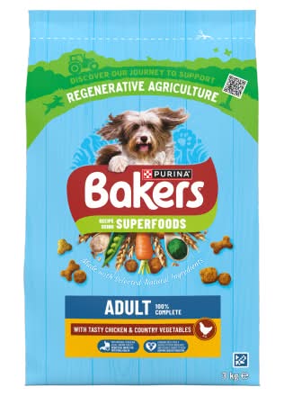 Purina Tasty Chicken & Country Vegetables, Adult, Bakers Dry Dog Food (3kg)
