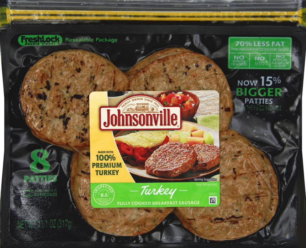 Johnsonville Fully Cooked Turkey Breakfast Sausage (11.1 oz)