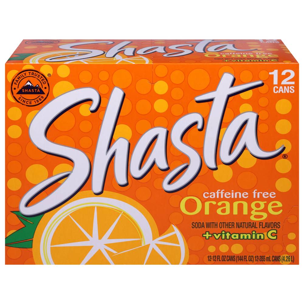 Shasta Orange Soda + Vitamin C Caffeine Free (12 x 12 fl oz)