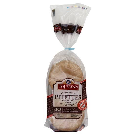 Toufayan Hearth Baked Whole Wheat Pita Bread (8 ct)