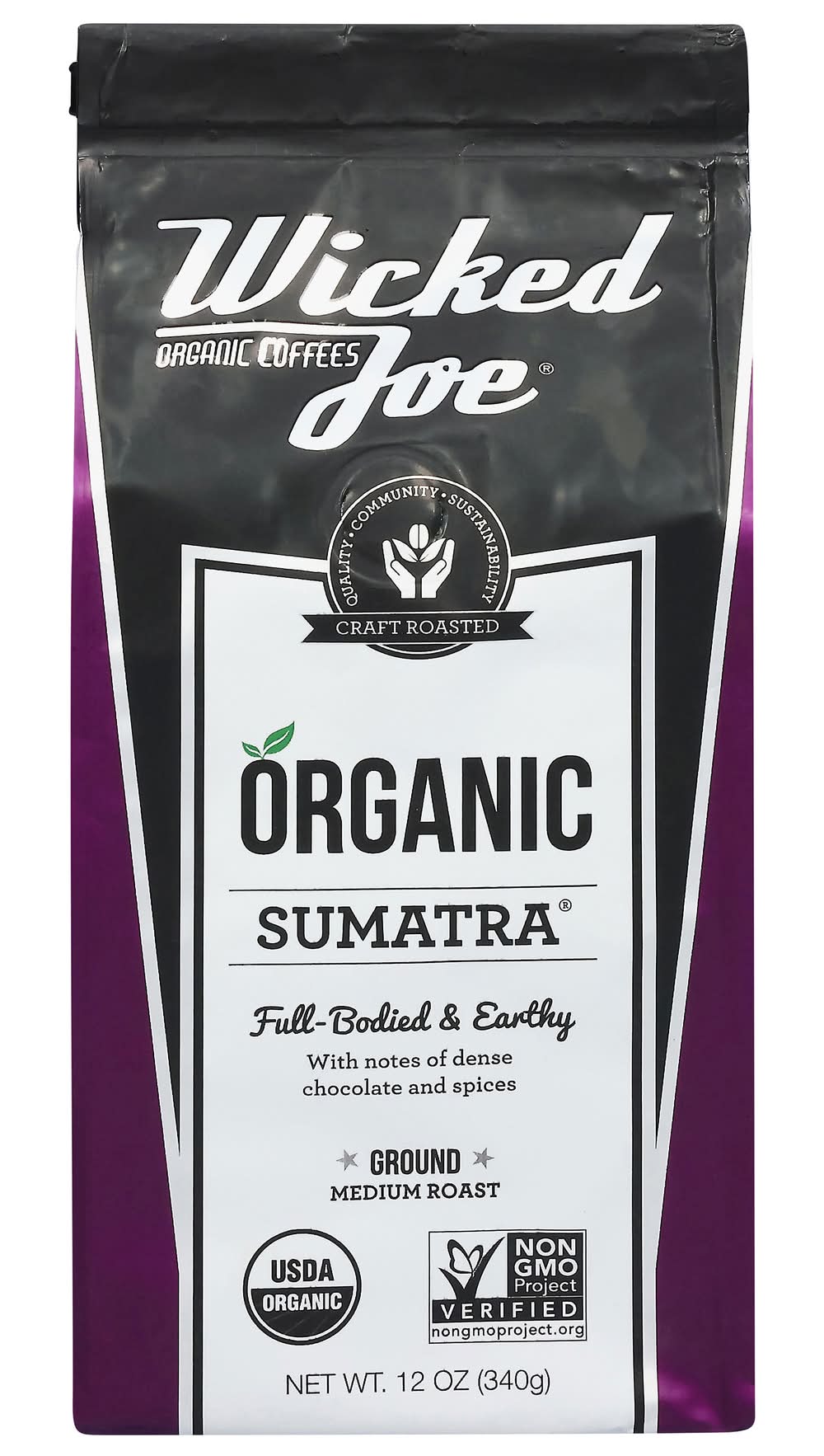Wicked Joe Organic Fair Trade Sumatra Medium Roast Ground Coffee (12 oz)