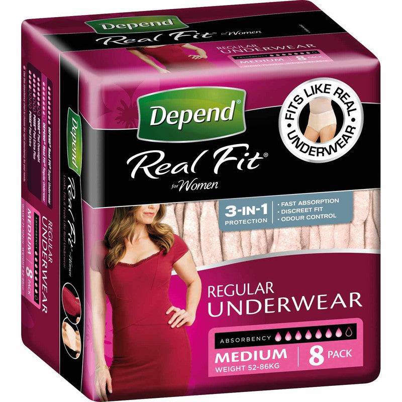 Depend REALFIT Medium Womens 8pk