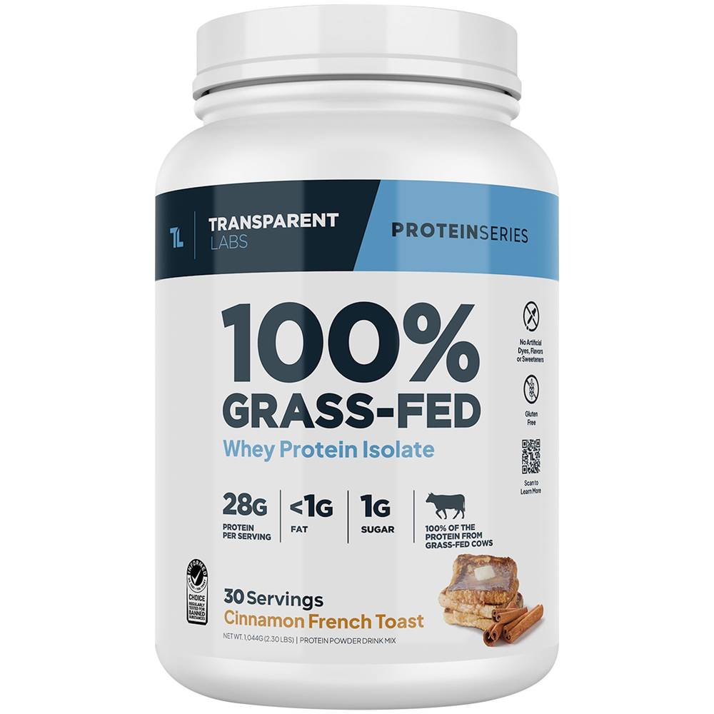 100% Grass-Fed Whey Protein Isolate Powder – Cinnamon French Toast (2.30 Lbs./30 Servings)