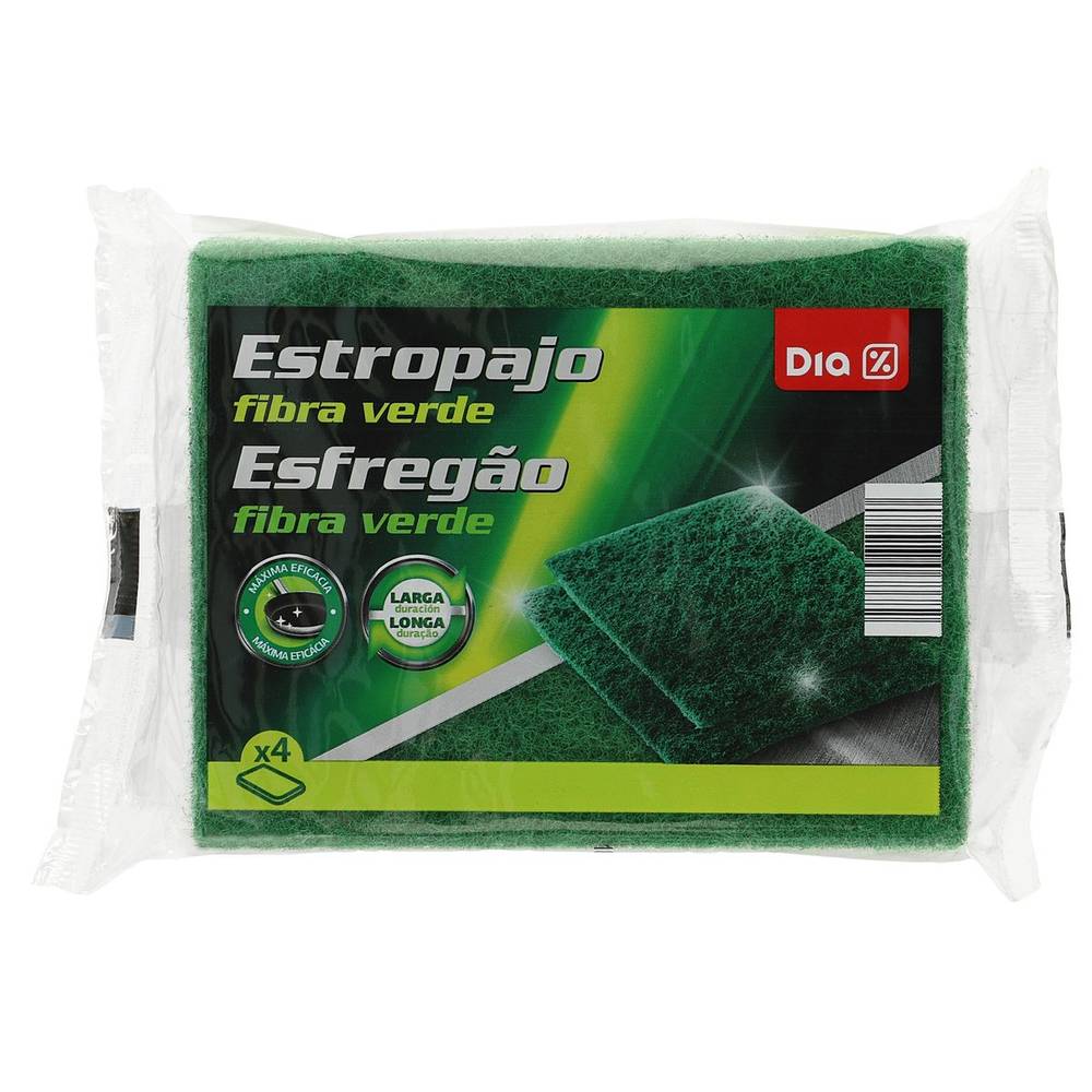 estropajo fibra verde DIA paquete 4 uds