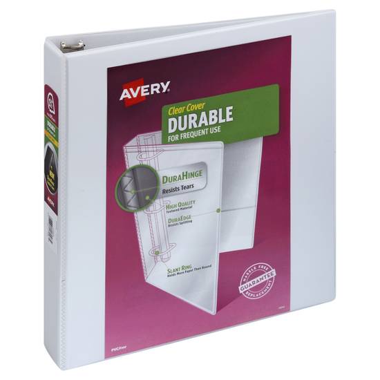Avery Clear Cover Durable View Binder Slant Ring (white)