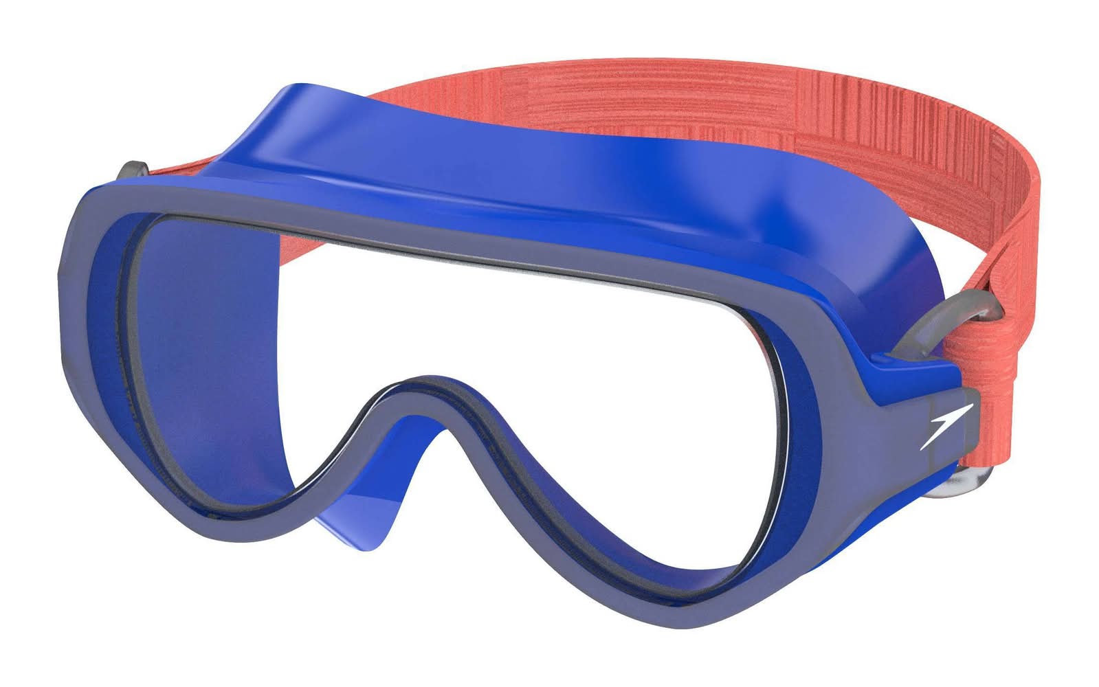 Speedo Kids Swim Mask With Fabric Strap, Blue-Coral
