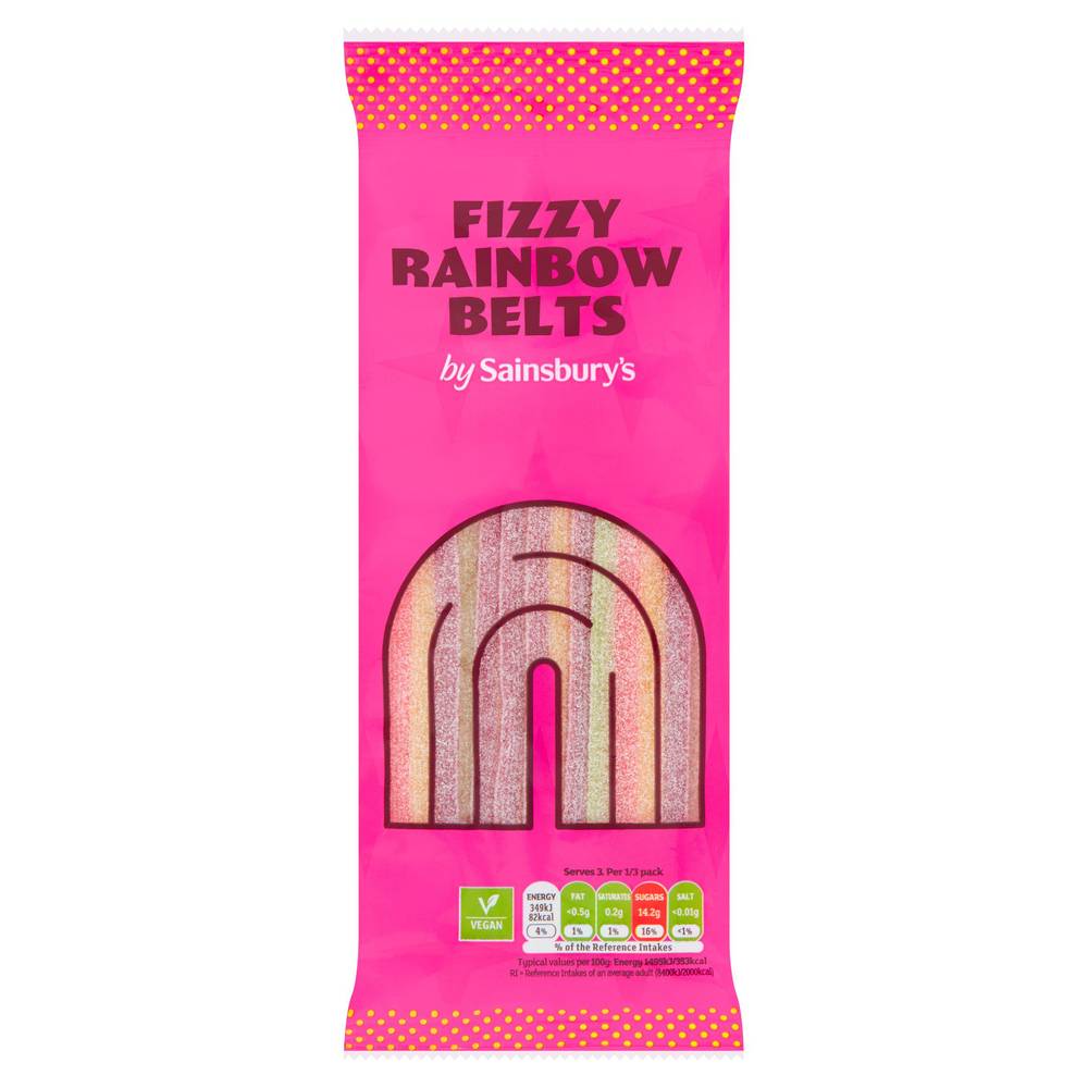 Sainsbury's Rainbow Belt Sweets 70g