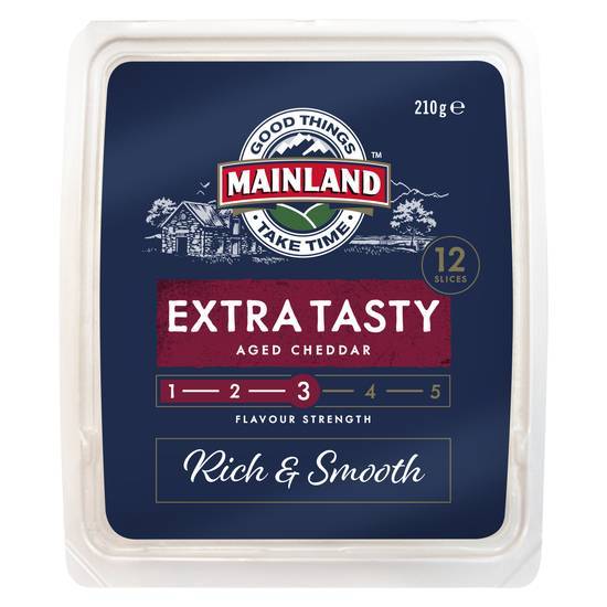 Mainland Extra Tasty Aged Cheddar Cheese Slices (210g, 12 pack)