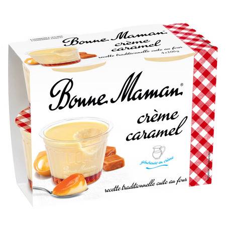 Crème caramel aux œufs frais BONNE MAMAN - les 4 pots de 100g