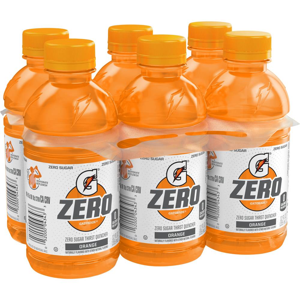 Gatorade Zero Sugar Thirst Quencher Sports Drink, Orange (6 x 12 fl oz)