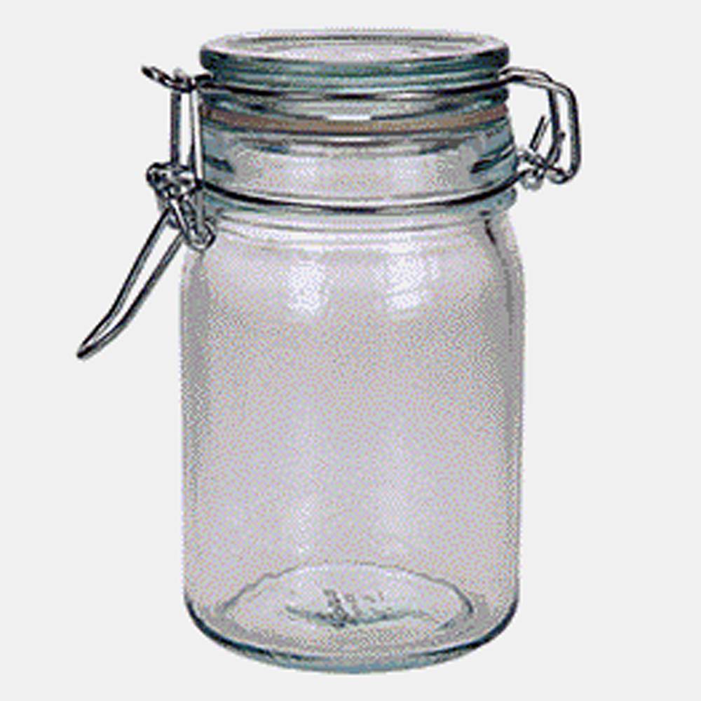 Glass Clip Jar (Assorted Colours/Shapes)