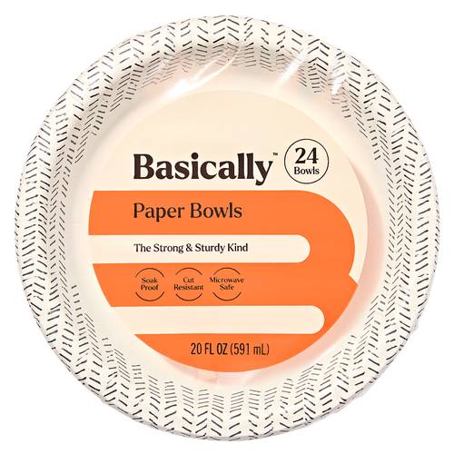 Basically, Strong & Sturdy Paper Bowls (24 ct)