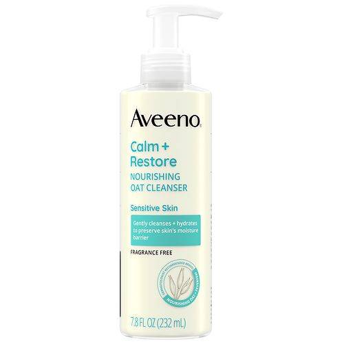 Aveeno Calm + Restore Nourishing Oat Sensitive Skin Cleanser Fragrance-Free - 7.8 fl oz