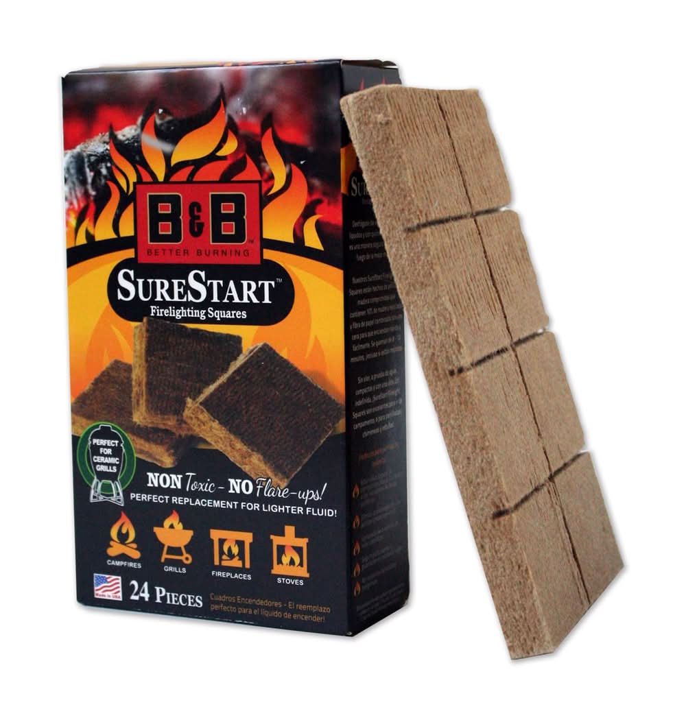 B&B Charcoal Sure Start Charcoal Starters 24 Each