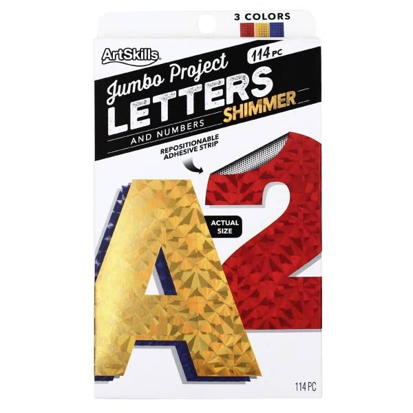 Artskills Quick Letters, 4", Assorted Holographic Colors