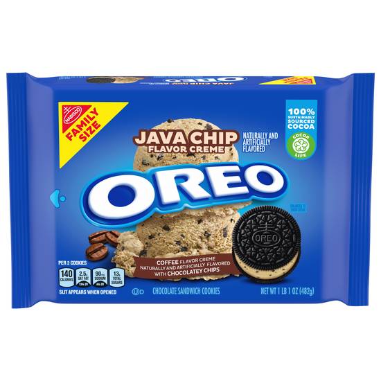 Oreo Java Chip Flavor Creme Chocolate Sandwich Cookies