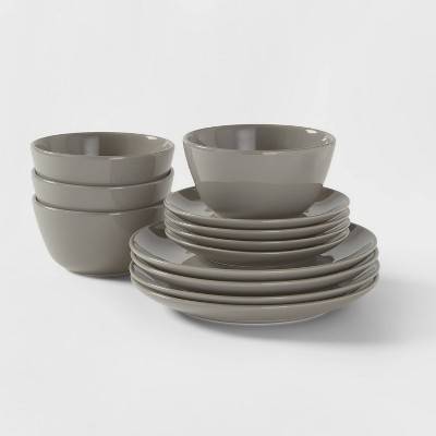 Threshold Avesta Stoneware Dinnerware Set, Gray (12 ct)