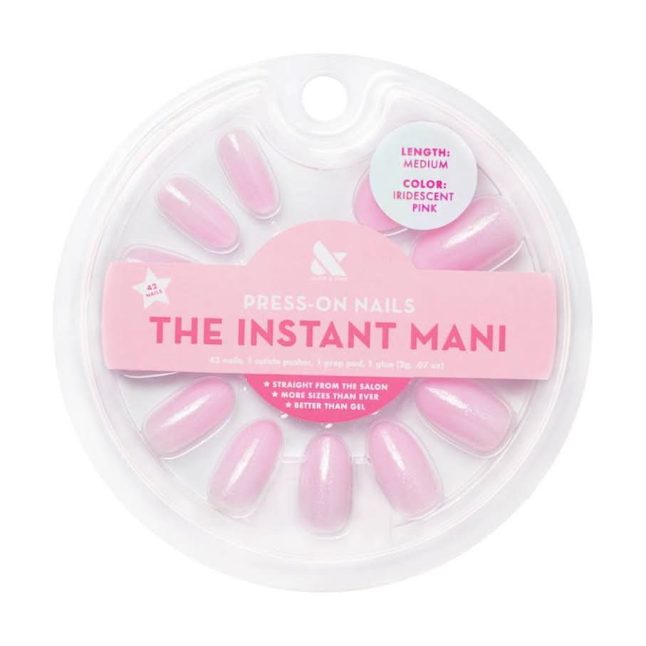 Olive & June The Instant Mani Press-On Nails, M, Iridescent Pink (42 ct)