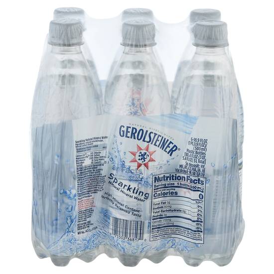 Gerolsteiner Sparkling Natural Mineral Water (6ct, 16.9 fl oz)