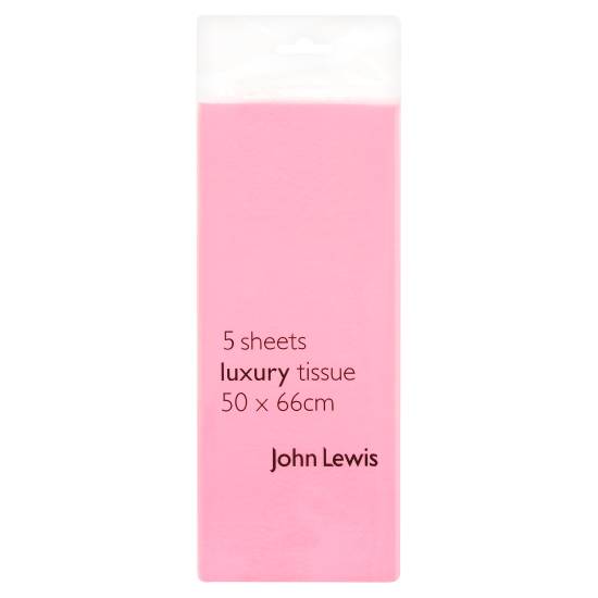 John Lewis Sheets Luxury Tissue 50 X 66cm Pink (5 ct)